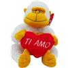 Idea Peluche Assortito Con Sacchetto San Valentino 100 g Cuori Rossi Lindt + 100 g Baci Perugina Classico (Peluche Scimmia Bianca)