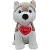 Idea Peluche Assortito Con Sacchetto San Valentino 100 g Cuori Rossi Lindt + 100 g Baci Perugina Classico (Peluche Husky Maxi Marrone)