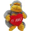 Idea Peluche Assortito Con Sacchetto San Valentino 100 g Cuori Rossi Lindt + 100 g Baci Perugina Classico (Peluche Scimmia Grigia)