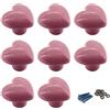 Zerniple Pomelli per porte in ceramica rosa, per camera dei bambini, cassetti, maniglie per armadietti, credenze e guardaroba (forniti con viti e spessori)