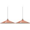 DC VOLTAGE Lampada a sospensione da soffitto in metallo in stile retrò, facile da montare, con paralume a forma di disco (Arancione - CONFEZIONE DA 2)