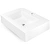 OGOMONDO Top Lavabo Sospeso in Materiale Marmo Resina Finitura Liscia (90x46x15 cm, Bianco Opaco)