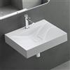 Mai & Mai Lavabo da Appoggio in Marmo fuso 60x48x10cm, Colossum810 | Lavabo Bagno Sospeso Lavandino Bagno Rettangolare, Stampaggio Monopezzo, Nano-rivestimento, Bordi Sottili
