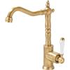 LAKKOAKOAA Rubinetto Bagno Rubinetto Lavabo, Stile Anticato Vintage Ottone Monocomando Miscelatore Bagno Girevole A 360°, Miscelatore Lavabo, Bronzo