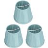 HERCHR Set di 3 Pieghettato Paralumi Clip on Lampadario, E14 Holder Paralume Fatto a Mano Tessuto Per Lampada da Terra E Lampada da Tavolo, 4,7x4,3x3,3 Pollici(Blu)