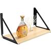 Ihomepark Staffe per Mensole, Staffe Mensole Angolari da Parete Scaffale, Supporto Pesanti Mensole in Metalllo per Scheda, Scaffale, Mensola/in 3 Misure/Nero/ 2Pezzi (35 * 35cm Carico Massimo 55kg)