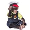 MineeQu 16 Pollici Realistico Carino Premie Dimensione Morbida ponderata Corpo rinato Scimmia Bambole in Silicone Vinile Nero Pelle Orangutan Flessibile Bambola d'Arte da Collezione Sentire Reale