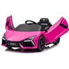 LEADZM Macchina Elettrica per Bambini 12V LAMBORGHINI，Telecomando e Velocità 3-5km/h, Età 3-5 Anni, Rosa