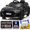 TOYSCAR Macchina Elettrica Bambini Audi RS6 Avant GT Licenza Ufficiale 12V Auto Elettrica Bambino Full Optional Telecomando, Porte Alte PROTETTIVE, Luci LED Bluetooth MP3 (Nero, RS6 Avant GT Sport)