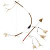 CARTOON Arco e Freccia Indiano 60 cm con Piume Accessorio Costume Carnevale e Cosplay Tribale Set Decorativo Stile Nativo Americano per Travestimenti Feste a Tema Spettacoli Adulti e Ragazzi