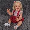 MineeQu 55 Cm Dolce Sorriso Capelli biondi radicati Vinile siliconico Corpo pieno Bambole bambino Reborn That Sembra reale realistiche Dolls Toddler appena nate con giocattoli per i denti Set regalo