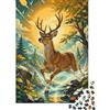 E1Q7R5V8 1000pcs Mini Puzzle per Adulti Cervo Foresta Fiume Rilassante | 38 x 26 cm Cartone Decorazione Soggiorno Taglio Preciso Regalo Compleanno Rilassato