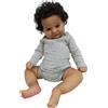 MineeQu 20 pollici dimensione reale del bambino afroamericano capelli radicati a mano neonato sorridente bambola aspetto realistico, pelle nera morbido corpo ponderato rinato coccolone set regalo