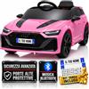 TOYSCAR Macchina Elettrica Bambini Audi RS6 Avant GT Licenza Ufficiale 12V Auto Elettrica Bambino Full Optional Telecomando, Porte Alte PROTETTIVE, Luci LED Bluetooth MP3 (Rosa, RS6 Avant GT Sport)