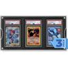 Fanatiko 3x Espositore Carte Pokemon 3 Gradate PSA/CGC Finestra Magnetica