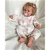 MineeQu 60CM Lifelike Enorme Dimensioni del Bambino Dolce Sorriso Bambole del bambino Reborn Set Regalo con Radice Capelli Biondi Ricci Realistiche appena nata principessa Toddler Dolls Sembrano Reali