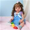 MineeQu 55cm Così veramente Dolce coccolone bambino Capelli radicati Bambole bambino Reborn Corpo pieno in vinile siliconico realistiche Dolls ragazza appena nate Set regalo di Natale di compleanno