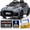 TOYSCAR Macchina Elettrica Bambini Audi RS6 Avant GT Licenza Ufficiale 12V Auto Elettrica Bambino Full Optional Telecomando, Porte Alte PROTETTIVE, Luci LED Bluetooth MP3 (Grigio, RS6 Avant GT Sport)