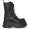 Windsor Smith Stivali da Combattimento Con Plateau in Pelle Biker Nera a Metà Polpaccio da Donna Windsorsmith