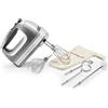KitchenAid Frullino 9 Velocità, Motore DC 85W con Soft Start, 6 Accessori - Fruste, Frusta a Filo, Ganci Impasto & Asta Miscelazione, Cavo Girevole, Borsa Inclusa, Argento Contour