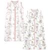 Chilsuessy Sacco nanna estivo per bambini, 0,5 Tog, pigiama senza maniche, per estate, 100% cotone, 0,5 tog/coniglio + giardino, altezza 110 - 125 cm