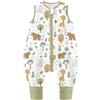 Chilsuessy Sacco nanna estivo con piedi, 1 Tog, per bambini, con gambe, 100% cotone, per ragazzi e ragazze, 1 tog / bosco, 70 cm, altezza bambino 80-90 cm