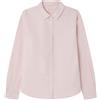 SPRINGFIELD Oxford Shirt in Cotton And Spandex. Embroided Logo. Camicia, Rosa, 46 Donna