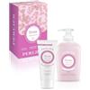 Perlier - Cofanetto Fresia di Lanzarote, Sapone Liquido Vellutante 300 ml + Crema Mani 100 ml con Proteine della Seta, Idea Regalo Made in Italy