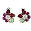 Gemsporium 925 Orecchini Argento Sterling Pera Mozambico Acquamarina Smeraldo No USA Import