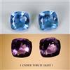 Gemsporium Coppia Fluorite Naturale Cushion Cut Color Change 2x 6mm 1,84 ct