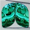 Handmade 36,10 Cts Pietra Preziosa Cabochon Naturale Malachite Chrysocolla Paio Fantasia