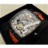 INVICTA Orologio automatico INVICTA scheletro arancione tourbillon acciaio inossidabi...