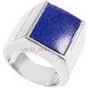 Artik Jewels Anello In Argento Placcato Oro Bianco 14K In Lapis Lazuli Naturale Per Uomo #975