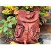 Fatto a mano Handmade Vintage Borsa Uomo In Vera Pelle Marrone Tracolla Zaino Retro