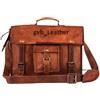Fatto a mano 18" Borsa Laptop Uomo In Vera Pelle Marrone Vintage Messanger Tracolla