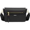 DKNY, BRYANT AVE MD Flap Crossbody da donna, nero/oro, 1SZ