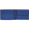 PIQUADRO - Portafogli Uomo Bio-based Porta Documenti RFID - Uomo - Blu | 7 slot carte, Sostenibile, Vani organizzati, Uso quotidiano