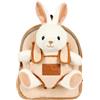 PERLETTI Zaino con Peluche Bambino Bambina 3 4 5 Anni - Zainetto Piccolo Borsa da Bimbo Bimba Scuola Materna Asilo Viaggi - Mini Cartella Morbida con Pupazzo Bambini - 27x21x9 cm (Coniglietto)