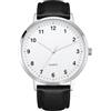 NUOVO Orologio Analogico al Quarzo Analogico Classico a tre Lancette da Uomo da 42 mm Con Quadrante Nero Mezzanotte e Cassa in Lega con Cinturino in Pelle Nera