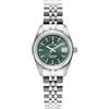B JACQUES DU MANOIR Jacques Du Manoir Inspiration Classic JWL02103 - Orologio da polso da donna, in acciaio inox, 26,5 mm, colore: argento, 5 bar, quadrante: verde, datario, datario