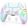 MTEZIZ Controller Wireless per PS5/Pro/Slim/PC, Joystick Effetto Hall | Gamepad con illuminazione RGB/ doppia vibrazione/ turbo/ 6 assi, 3 modalità LED, illuminazione a 7 colori, paddle posteriori