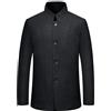 JEShifangjiusu Giacca Blazer Retro a Collo Alto da Uomo Tuta Tunica Cinese Slim Fit Solido Inverno Cappotto Sportivo con Collo Mandarino a 5 Bottoni