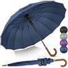 ZOMAKE Ombrello Pioggia 55 Pollici,Ombrello Classico Automatico Antivento 16 Costole, Ombrello Golf Grande XXL Robusto Con Manico In Legno Uomo Donna
