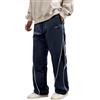 OLIPHEE Pantaloni Sportivi Uomo Lunghi Larghi con Tasca e Coulisse Casual Pantaloni Uomo Jogging Tuta Baggy Gamba Dritta Elastico in Vita Outdoor Fitness Ginnastica Autunno