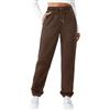 Zeagoo Pantaloni Tuta Donna con Vita Alta Sportivi e Tasche Autunno Inverno | Jogging Donna Tinta Unita, Pantaloni Vita Alta con Laccio Larghi, Pantaloni Caldi per l'Inverno, S-XXL