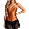 Generico Corsetto Donna Overbust Elegante Vestito Sexy Gothic Costume Corsetto Rosso | corsetti Stringivita Top Pizzo Ideale Per Fiere Rinascimentali, Costumi Da Pirata, Halloween E Feste