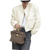 Shuanghao Giacca Corta da Donna College Felpa Baseball in Stile Retrò Classics Autunno-Inverno Casual Moda Unique Giacca a Vento Leggera Giubbotto Bomber da Donna con Polsini a Coste