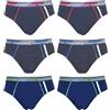 Enrico Coveri 6 Slip Uomo Cotone Elasticizzato Misure M-L-XL-XXL Varie Fantasie