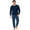 Intimitaly LIABEL - Pigiama Uomo Invernale 100% Cotone Interlock, Chiusura a 3 Bottoni o Aperto, Polsino e Caviglia Antislip, Nuova Collezione, con Scatola
