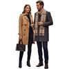 l&j Sciarpa uomo firmata Coveri invernale calda leggera scialle inverno Pashmina elegante con confezione regalo uomo a righe lunga 170 x 33 cm scaldacollo colori nero grigio beige blu